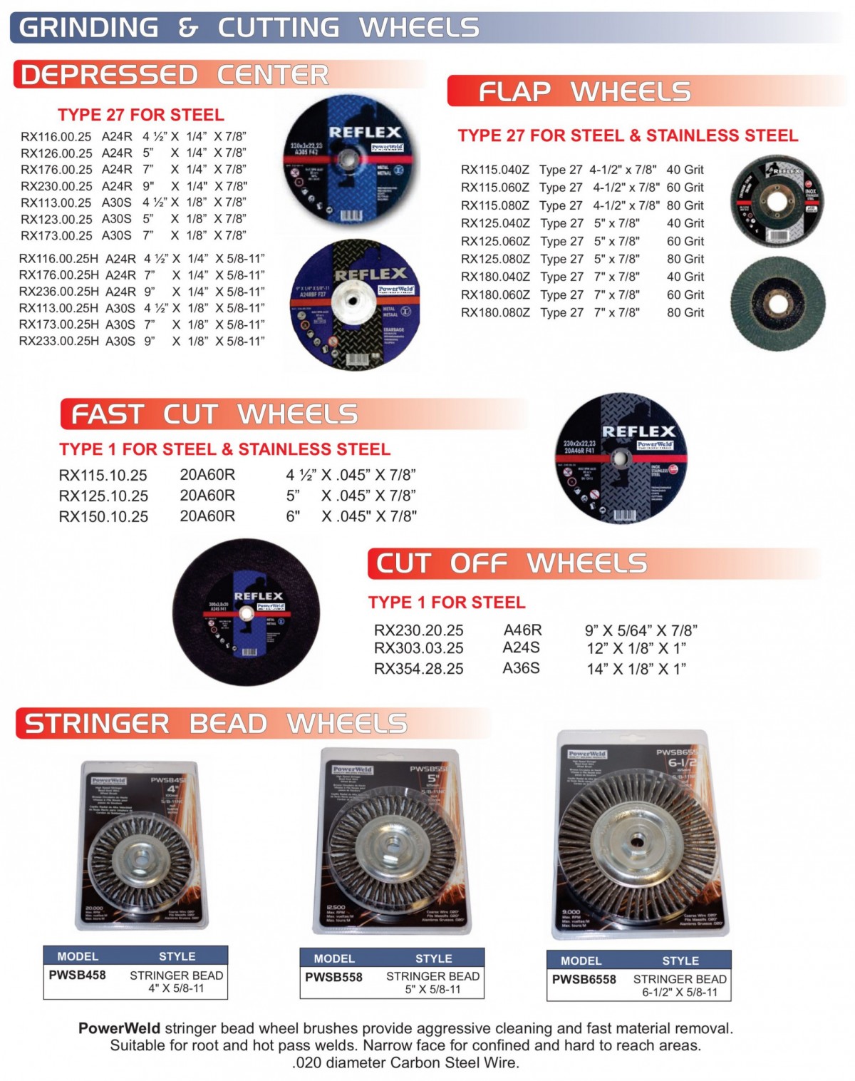 Reflex® Abrasives, PowerWeld® Stringer Bead Wheels